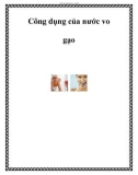 Công dụng của nước vo gạo