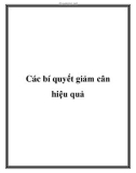 Các bí quyết giảm cân hiệu quả