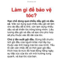 Làm gì để bảo vệ tóc