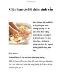 Giúp bạn có đôi chân xinh xắn