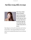 Sai lầm trong điều trị mụn