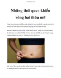 Những thói quen khiến vòng hai thừa mỡ