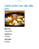 Canh sườn non nấu đậu phụ