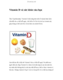 Vitamin D và sức khỏe của bạn