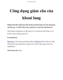 Công dụng giảm cân của khoai lang