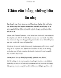 Giảm cân bằng những bữa ăn nhẹ