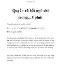 Quyến rũ bất ngờ chỉ trong... 5 phút