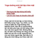 Yoga dưỡng sinh bài tập chào mặt trời