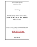 Luận văn Thạc sĩ Quản trị kinh doanh: Phân tích hiệu quả sử dụng vốn tại Công ty cổ phần Đầu tư phát triển nhà Đà Nẵng (NDN)