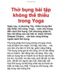 Thở bụng bài tập không thể thiếu trong Yoga