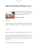 Món Cho Thai Phụ: Bổ Sung Can-Xi