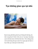 Tạo không gian spa tại nhà