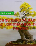 Bài giảng Công nghệ 7 bài 9: Cách sử dụng và bảo quản các loại phân bón thông thường