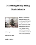 Mẹo trang trí cây thông Noel xinh xắn