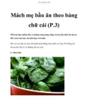 Mách mẹ bầu ăn theo bảng chữ cái (P.3)