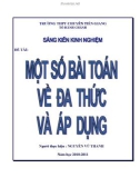 Sáng kiến kinh nghiệm THPT: Một số bài toán về đa thức và áp dụng