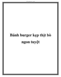 Bánh burger kẹp thịt bò ngon tuyệt