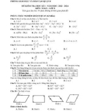 Đề thi học kì 1 môn Toán lớp 8 năm 2023-2024 có đáp án - Phòng GD&ĐT Quận 8