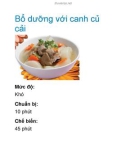 Bổ dưỡng với canh củ cải