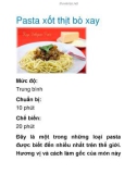 Pasta xốt thịt bò xay