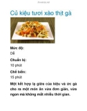 Củ kiệu tươi xào thịt gà