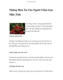 Những Món Ăn Cho Người Viêm Gan Mãn Tính