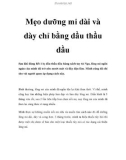 Mẹo dưỡng mi dài và dày chỉ bằng dầu thầu dầu