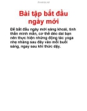 Bài tập bắt đầu ngày mới