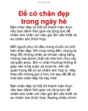 Để có chân đẹp trong những ngày hè