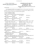 Đề kiểm tra giữa học kì 1 môn Hóa học lớp 11 năm 2021-2022 - Trường THPT Thuận Thành Số 1