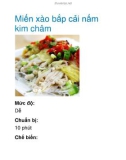 Miến xào bắp cải nấm kim châm