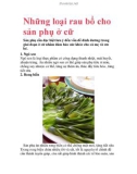 Những loại rau bổ cho sản phụ ở cữ