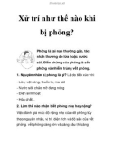 Xử trí như thế nào khi bị phỏng?