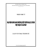 Luận văn Thạc sĩ Kinh tế: Hoạt động kinh doanh nhượng quyền thương mại tại TP.HCM - Thực trạng và giải pháp