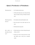 Quản lý Workbooks và Worksheets