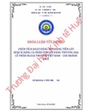 Khóa luận tốt nghiệp Quản trị kinh doanh: Phân tích hoạt động huy động tiền gửi khách hàng cá nhân ở ngân hàng thương mại cổ phần Ngoại Thương Việt Nam – chi nhánh Huế