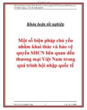 Luận văn Một số biện pháp chủ yếu nhằm khai thác và bảo vệ quyền SHCN liên quan đến thương mại Việt Nam trong quá trình hội nhập quốc tế 