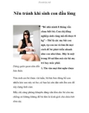 Nên tránh khi sinh con đầu lòng