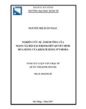 Tóm tắt luận văn Thạc sĩ Quản trị kinh doanh: Nghiên cứu sự ảnh hưởng của mạng xã hội Facebook đến quyết định mua hàng của khách hàng Ivymoda