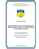 Luận văn Thạc sĩ Quản trị kinh doanh: Chuyển dịch cơ cấu ngành kinh tế trên địa bàn Quận 9 giai đoạn từ nay đến năm 2020