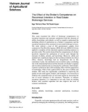 The effect of the broker’s competence on recontract intention in real estate brokerage services