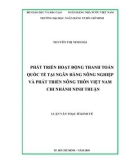 Luận văn Thạc sĩ Kinh tế: Phát triển hoạt động thanh toán quốc tế tại Ngân hàng Nông nghiệp và Phát triển Nông thôn Việt Nam chi nhánh Ninh Thuận