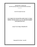 Luận văn Thạc sĩ Kinh tế: Các nhân tố ảnh hưởng đến chất lượng thông tin kế toán tại các doanh nghiệp tỉnh Bình Dương