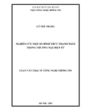 Luận văn Thạc sĩ Công nghệ thông tin: Nghiên cứu một số hình thức thanh toán trong thương mại điện tử