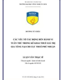 Luận văn Thạc sĩ Quản trị kinh doanh: Các yếu tố tác động đến hành vi tuân thủ trong kê khai thuế giá trị gia tăng tại Chi cục Thuế Phú Nhuận