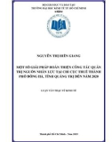 Luận văn Thạc sĩ Kinh tế: Một số giải pháp hoàn thiện công tác quản trị nguồn nhân lực tại Chi cục thuế thành phố Đông Hà, tỉnh Quảng Trị đến năm 2020