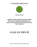 Luận án Tiến sĩ: Nghiên cứu thực trạng và đề xuất sử dụng hiệu quả đất trồng mía huyện Ngọc Lặc phục vụ vùng nguyên liệu mía đường Lam Sơn, tỉnh Thanh Hoá