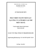 Luận văn Thạc sĩ Quản trị kinh doanh: Phát triển nguồn nhân lực tại Công ty Lưới điện cao thế Miền Trung