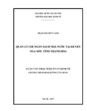 Luận văn Thạc sĩ Quản lý kinh tế: Quản lý chi Ngân sách Nhà nước tại huyện Nga Sơn, tỉnh Thanh Hóa