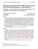 Đánh giá chức năng thất phải sau phẫu thuật thay van hai lá đơn thuần hoặc kết hợp thay van động mạch chủ